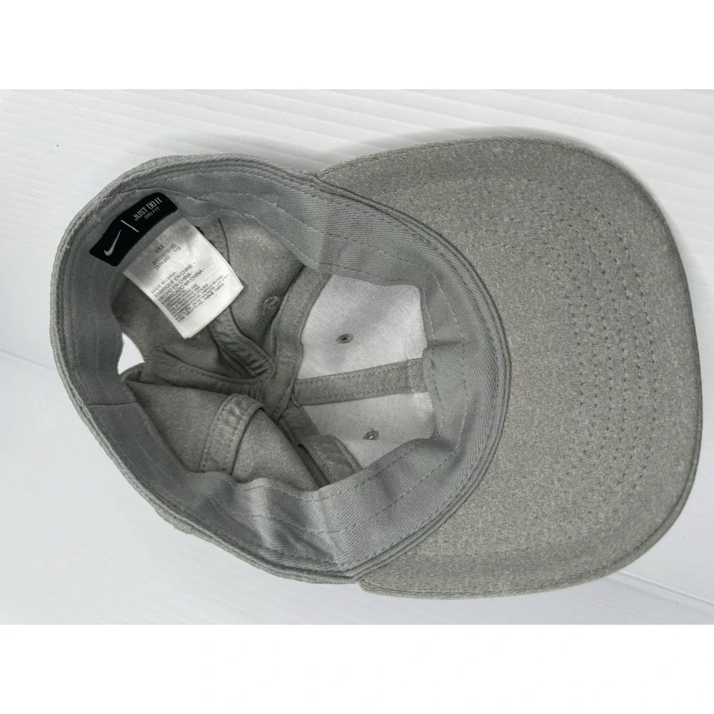 Nike Dri-FIT Gray Kids Ponytail Hat Cap 4/6X Stretch Fit Multicolor Logo